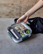 Lunch box kwadratowy, oliwkowy / Black+Blum
