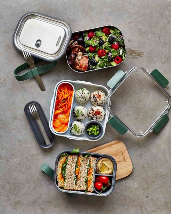 Lunch box kwadratowy, oliwkowy / Black+Blum