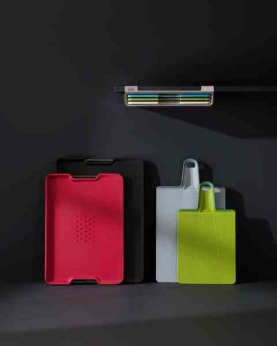 Deska L Cut&Carve Plus, czerwona / Joseph Joseph