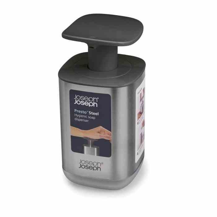 Dozownik do mydła/płynu Presto Steel, grafit / Joseph Joseph