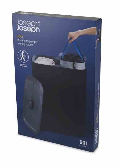 Kosz podwójny na pranie 90l. Tota Trio czarny / Joseph Joseph