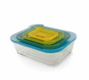 Zestaw 4 szklanych pojemników Nest Glass, mu / Joseph Joseph