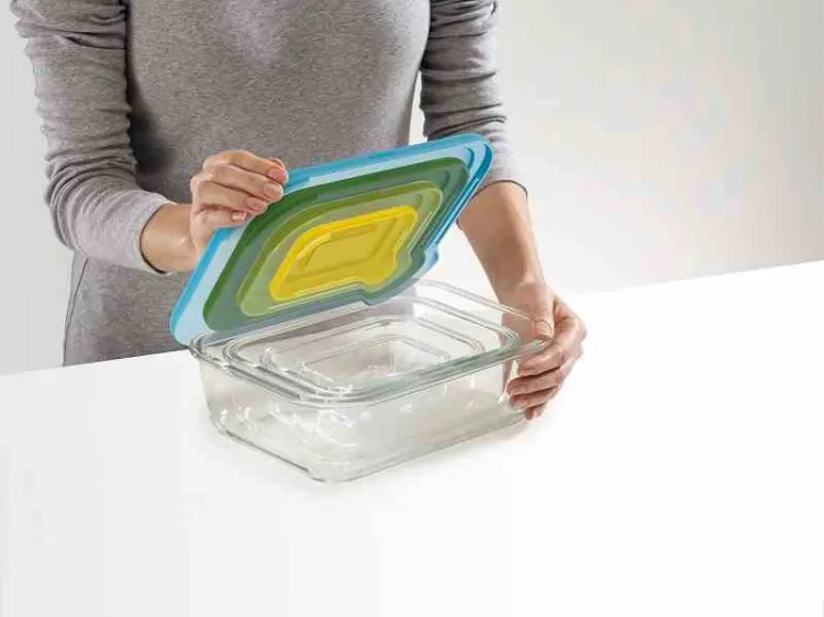Zestaw 4 szklanych pojemników Nest Glass, mu / Joseph Joseph