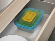 Zestaw 4 szklanych pojemników Nest Glass, mu / Joseph Joseph