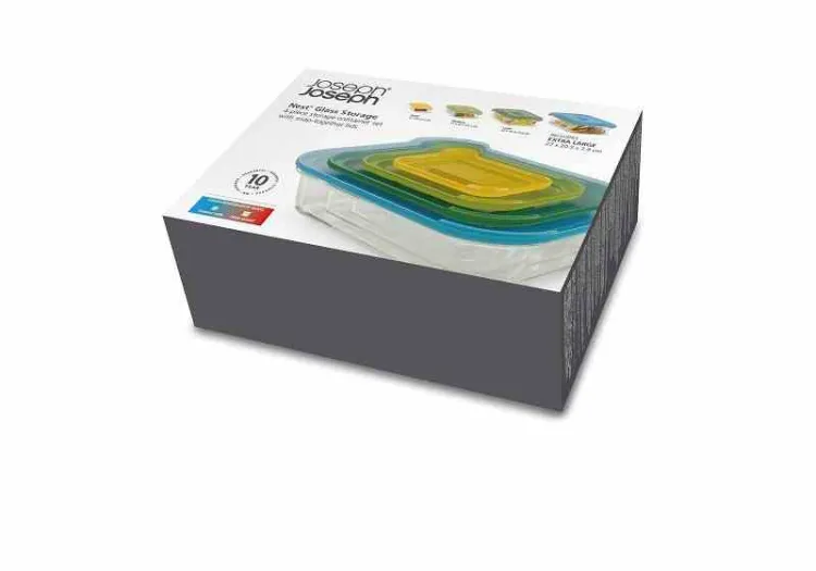 Zestaw 4 szklanych pojemników Nest Glass, mu / Joseph Joseph