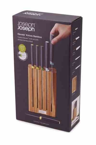 Zestaw blok Bamboo z 5 nożami Elevate, multi / Joseph Joseph