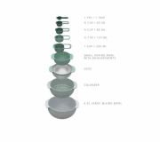 Zestaw misek i miarek Nest 9 Plus, sage / Joseph Joseph