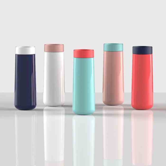 Kubek podróżny 350ml. indygo/biel, Travel / Lund London
