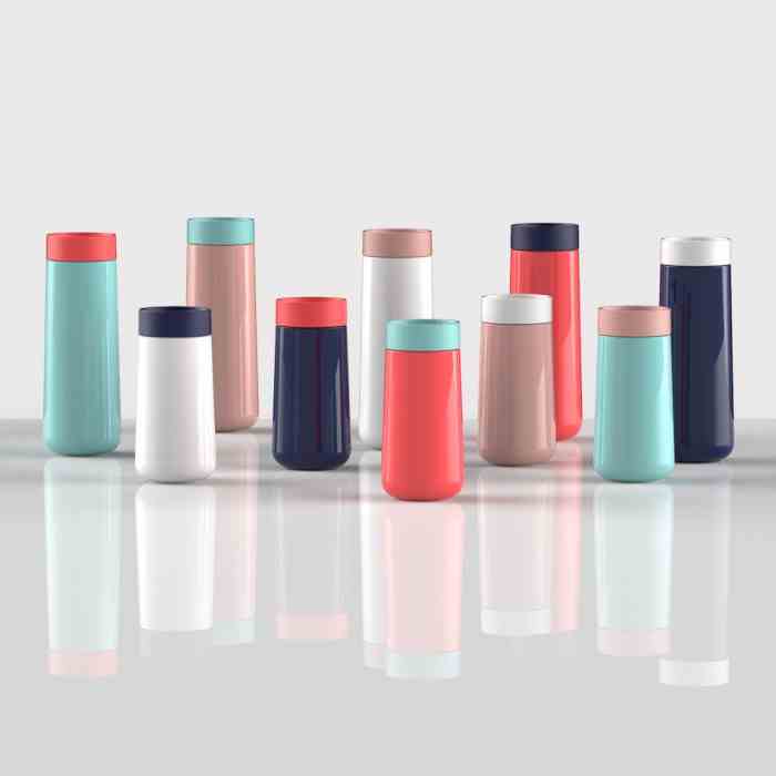 Kubek podróżny 350ml. indygo/biel, Travel / Lund London