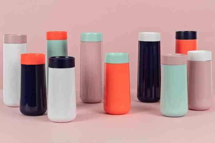 Kubek podróżny 350ml. róż/mięta, Travel / Lund London