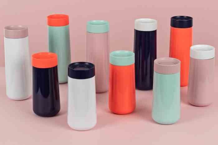 Kubek podróżny 350ml. róż/mięta, Travel / Lund London