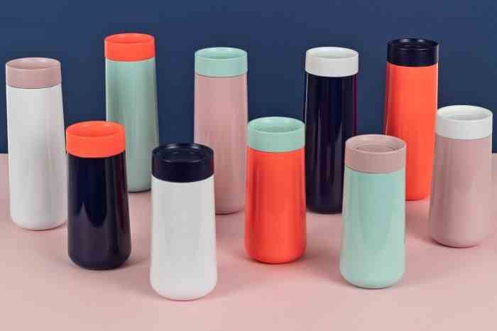 Kubek podróżny 350ml. róż/mięta, Travel / Lund London