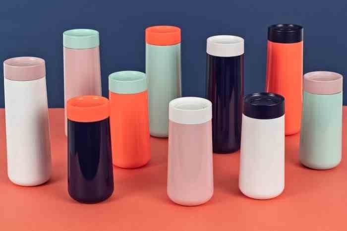 Kubek podróżny 350ml. róż/mięta, Travel / Lund London