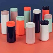 Kubek podróżny 350ml. róż/mięta, Travel / Lund London