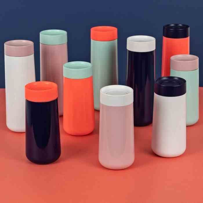 Kubek podróżny 350ml. róż/mięta, Travel / Lund London