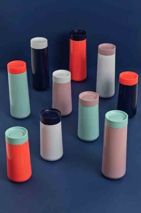 Kubek podróżny 350ml. róż/mięta, Travel / Lund London