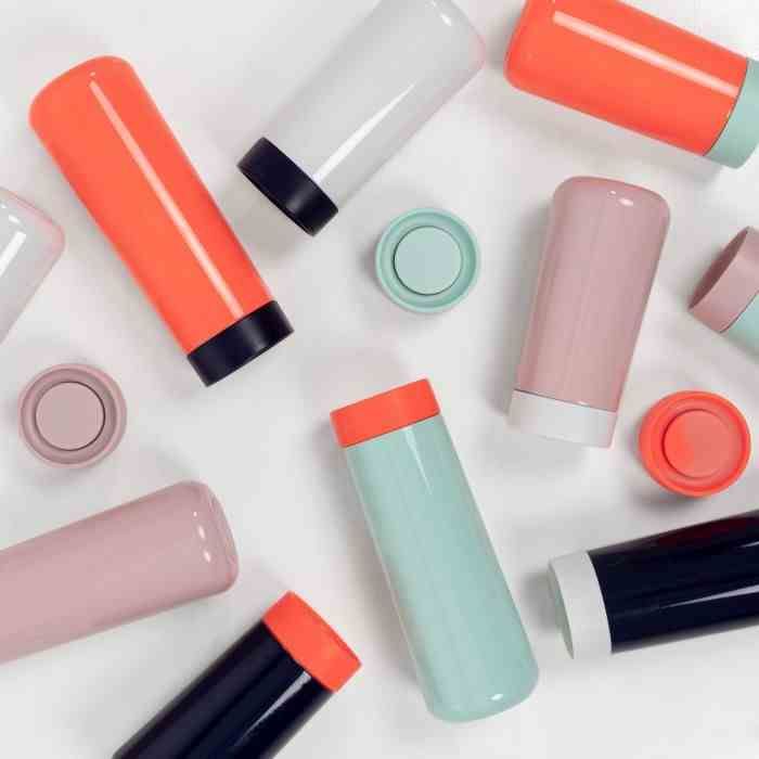 Kubek podróżny 350ml. róż/mięta, Travel / Lund London