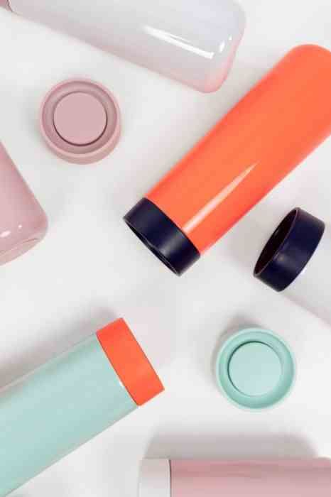 Kubek podróżny 350ml. róż/mięta, Travel / Lund London