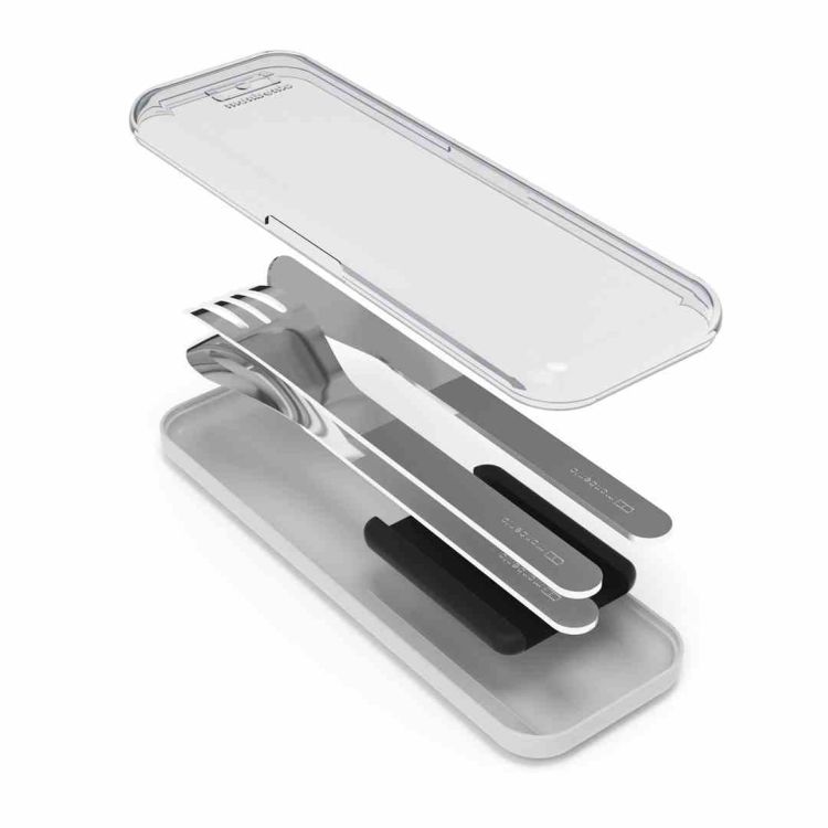 Zestaw sztućców podróżnych Slim Box, Black / Monbento