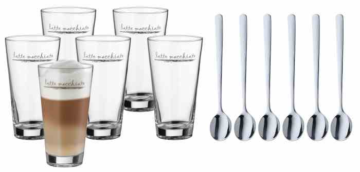 Filiżanki do Latte Macchiato z łyżeczkami 6sz / WMF