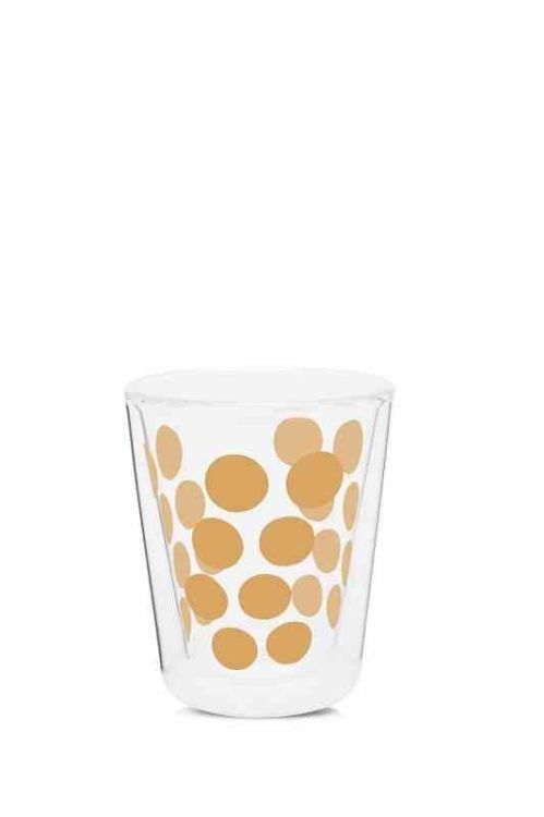 Zestaw 2 szklanek 200ml z łyżeczkami, złoty / Zak!designs