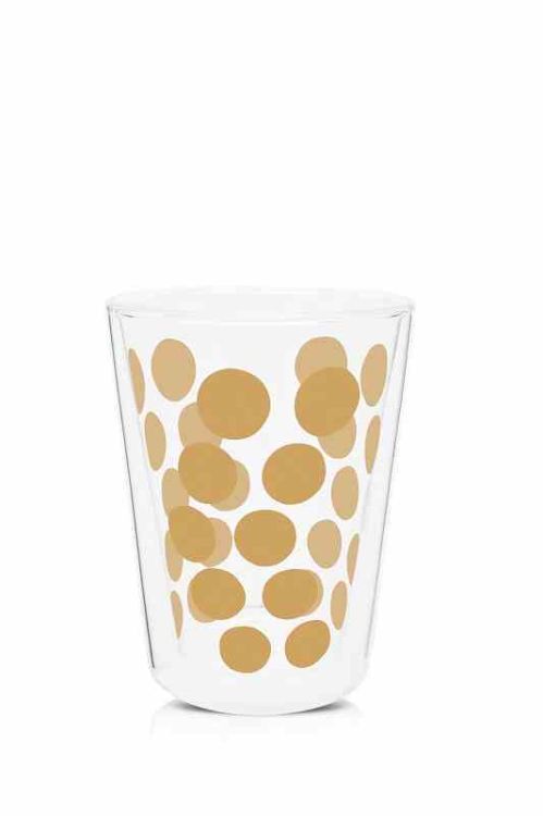 Zestaw 2 szklanek 350ml z łyżeczkami, złoty / Zak!designs
