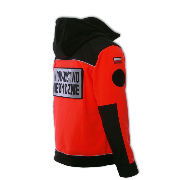 Polar ratowniczy North-Wind PRM-23 FLUO z kapturem oraz kompletem emblematów