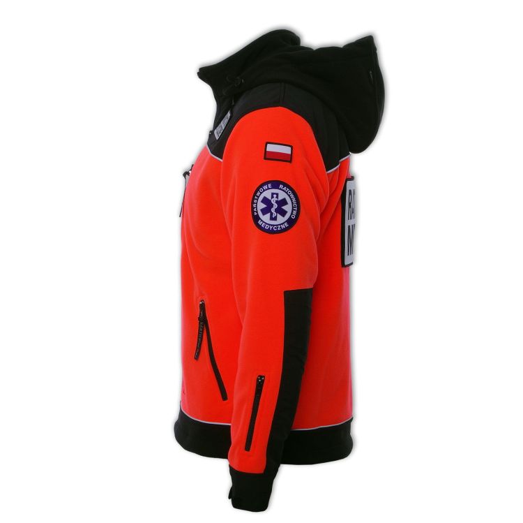 Polar ratowniczy North-Wind PRM-23 FLUO z kapturem oraz kompletem emblematów