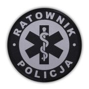 Emblemat odblaskowy RATOWNIK POLICJA na rzepie 8,5 cm