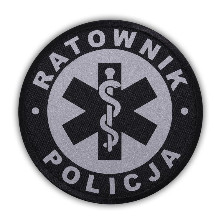 Emblemat odblaskowy RATOWNIK POLICJA na rzepie 8,5 cm