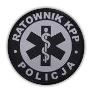 Emblemat odblaskowy RATOWNIK KPP POLICJA na rzepie 8,5 cm