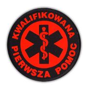 Emblemat KWALIFIKOWANA PIERWSZA POMOC 20 cm FLUO