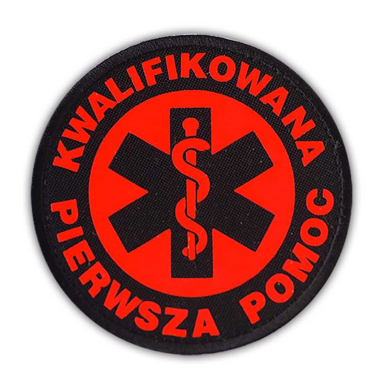 Emblemat KWALIFIKOWANA PIERWSZA POMOC 20 cm FLUO