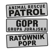 Emblemat dowolny odblaskowe tło na rzepie 31 x 10 cm