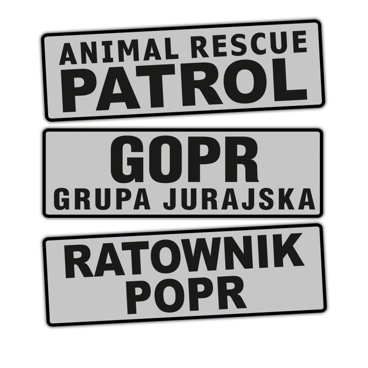 Emblemat dowolny odblaskowe tło na rzepie 31 x 10 cm