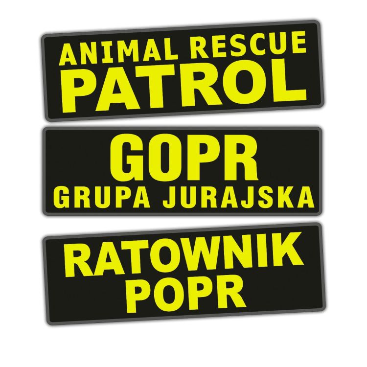 Emblemat dowolny YELLOW FLUO na rzepie 31 x 10 cm