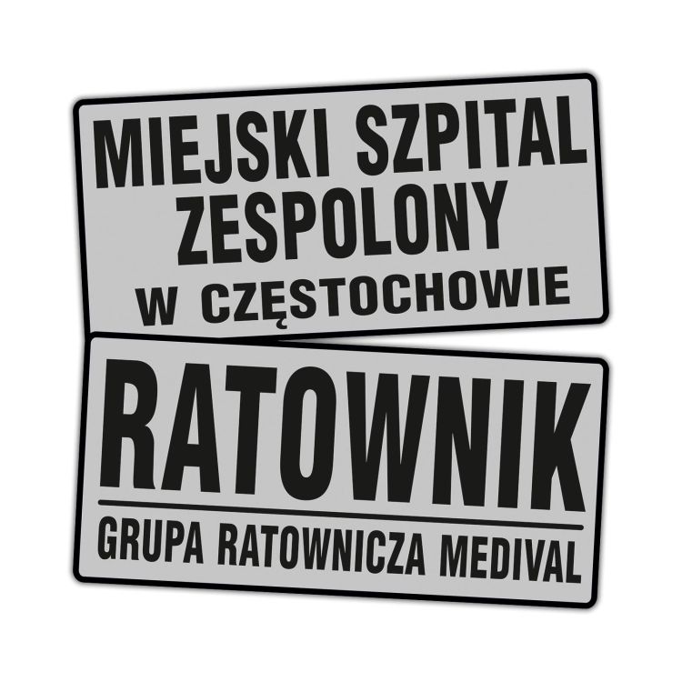 Emblemat dowolny odblaskowe tło na rzepie 31 x 15 cm
