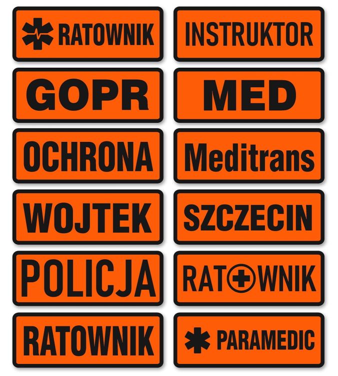 Emblemat dowolny czarny nadruk tło FLUO na COMBAT na rzepie 11 x 4 cm