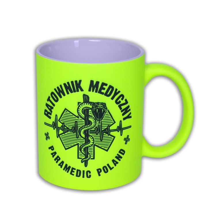 Kubek RATOWNIK MEDYCZNY żmija 330 ml - Yellow FLUO