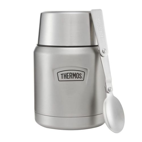 Termos na jedzenie z składaną łyżką i kubkiem Thermos 0,47l - nierdzewny