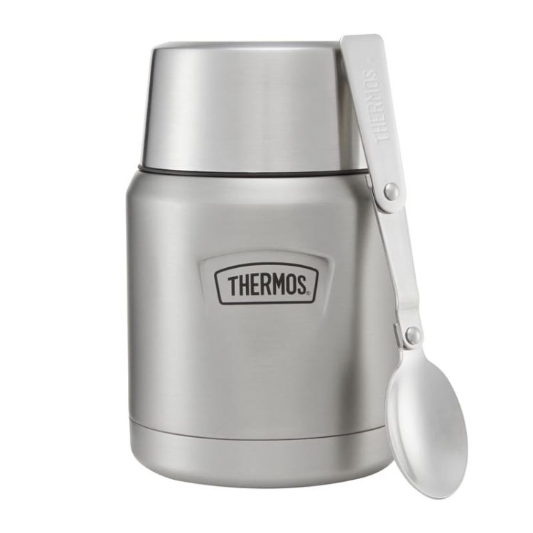 Termos na jedzenie z składaną łyżką i kubkiem Thermos 0,47l - nierdzewny