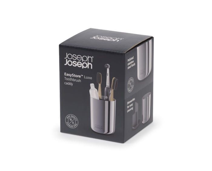 Organizer na szczoteczki EasyStore Luxe stalowy / Joseph Joseph