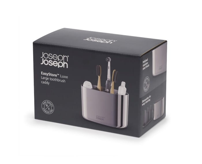 Organizer na szczoteczki L EasyStore Luxe, stal / Joseph Joseph