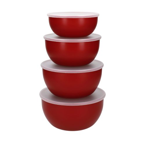 Zestaw misek z pokrywkami 4 szt Empire Red / KitchenAid