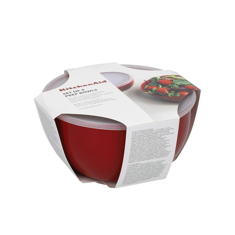 Zestaw misek z pokrywkami 4 szt Empire Red / KitchenAid