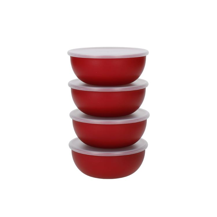 Zestaw miseczek z pokrywkami 4 szt Empire Red / KitchenAid