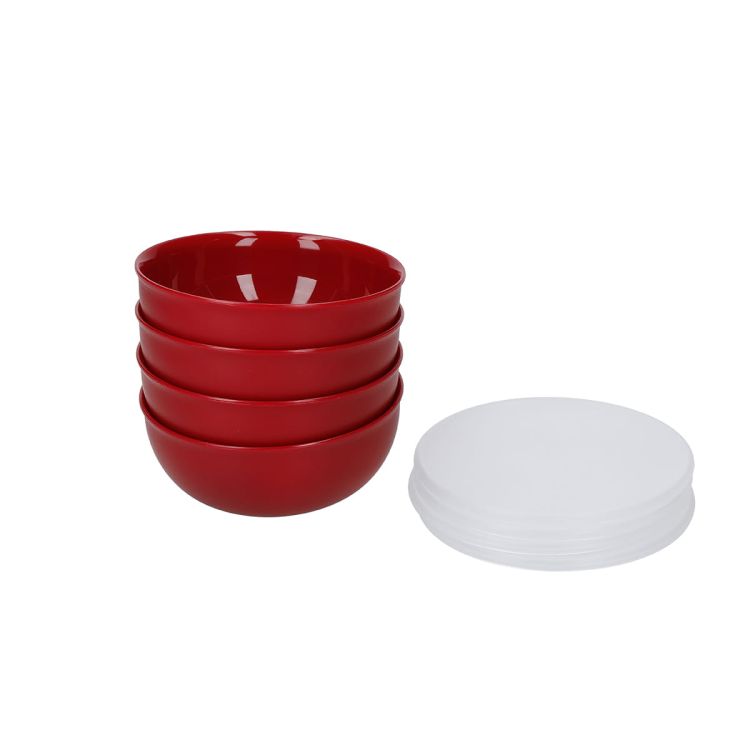 Zestaw miseczek z pokrywkami 4 szt Empire Red / KitchenAid