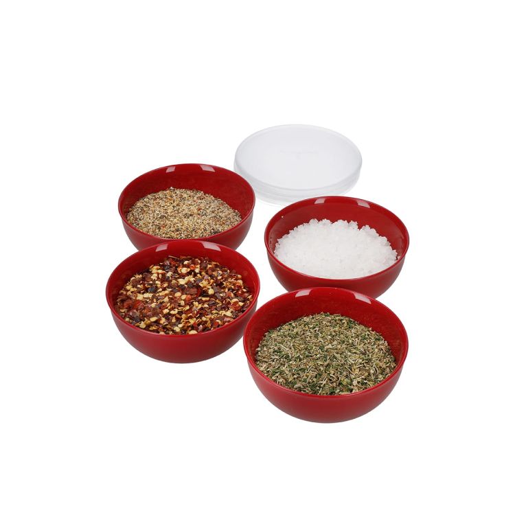 Zestaw miseczek z pokrywkami 4 szt Empire Red / KitchenAid