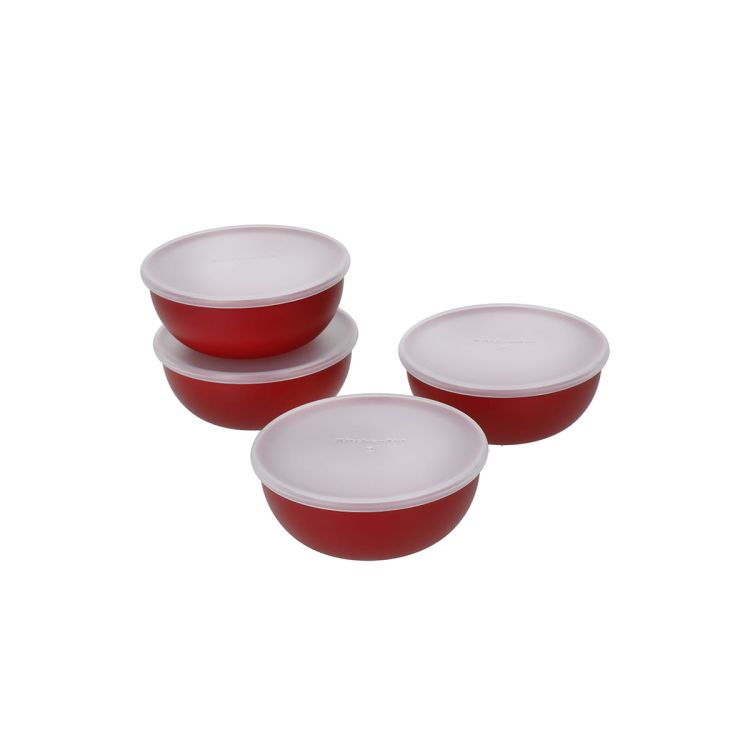 Zestaw miseczek z pokrywkami 4 szt Empire Red / KitchenAid