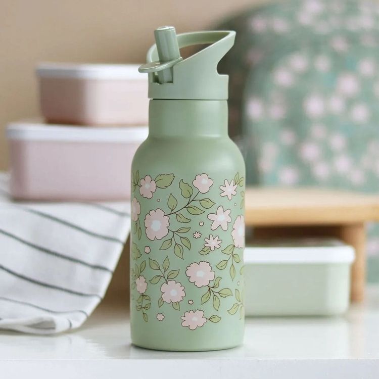 Kubek ze słomką dla dzieci BLOSSOMS SAGE 350 ml / A Little Lovely Company
